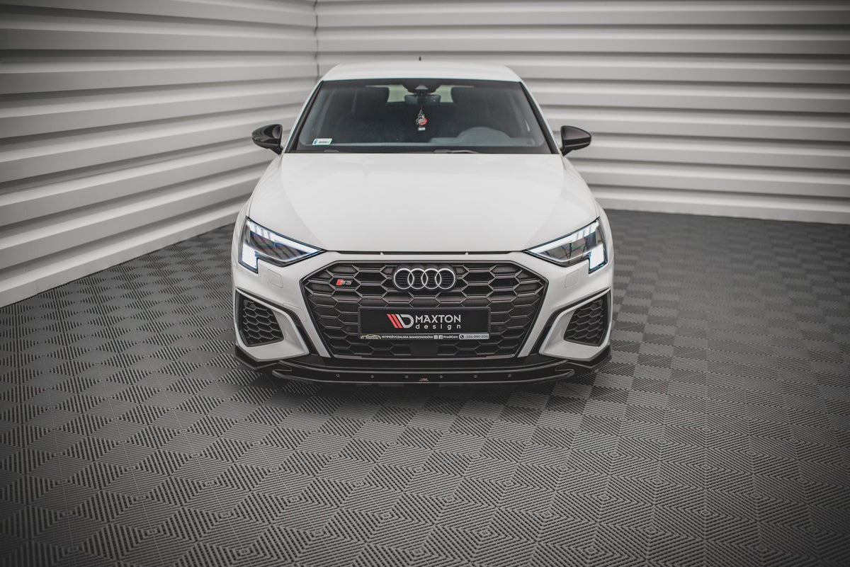 Street+ Spoilerlippe Front Ansatz V.2 passend für Audi S3 / A3 S-Line 8Y schwarz Hochglanz – Ansicht 1