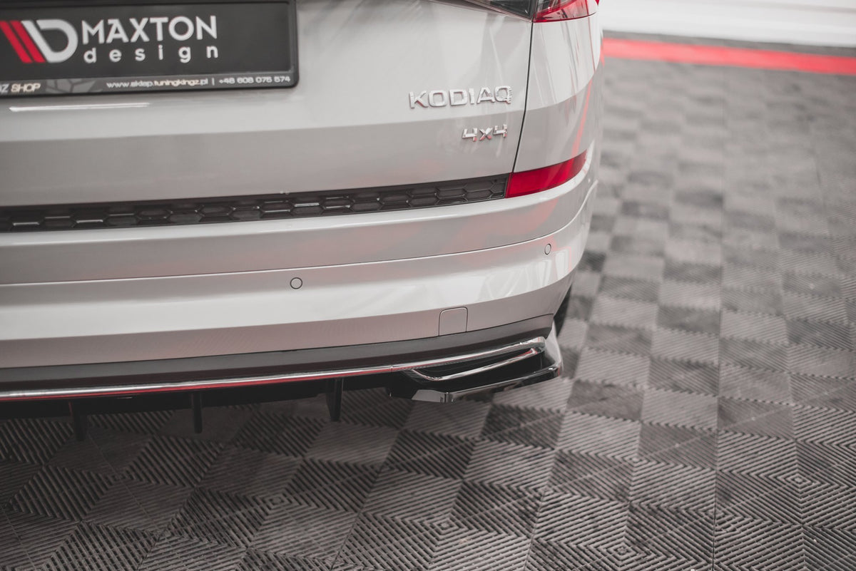 Heck Ansatz Flaps Diffusor passend für Skoda Kodiaq Sportline Mk1 / Mk1 Facelift schwarz Hochglanz – Ansicht 4