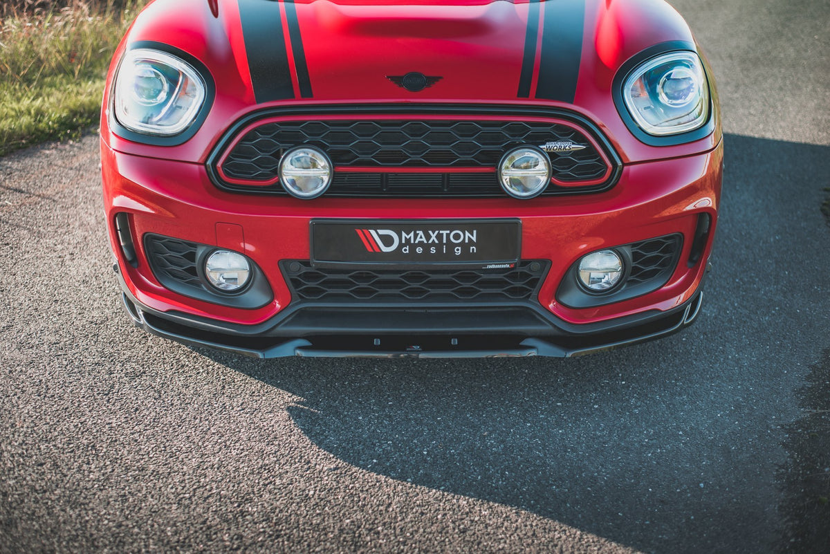 Street+ Spoilerlippe Front Ansatz V.1 passend für Mini Countryman Mk2 F60 JCW schwarz Hochglanz – Ansicht 3