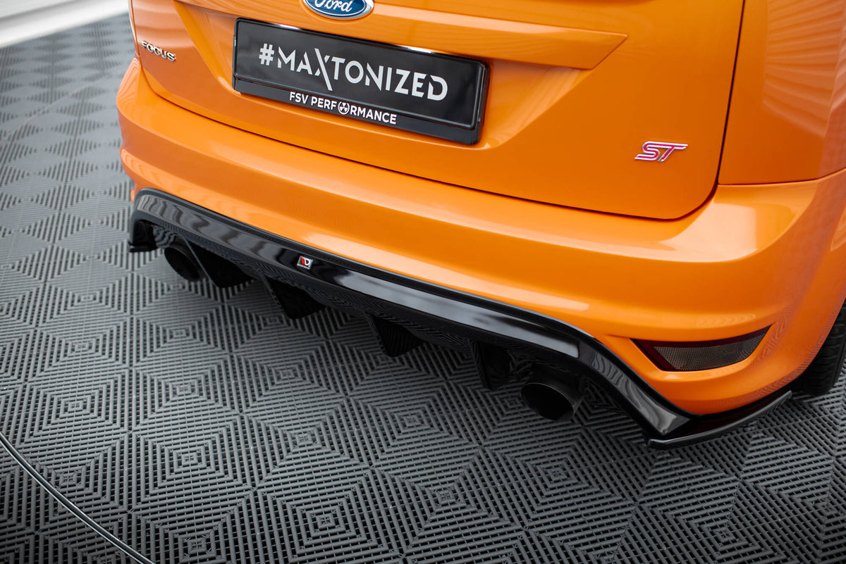 Diffusor Heck Ansatz passend für Ford Focus ST Mk2 FL schwarz Hochglanz – Ansicht 3