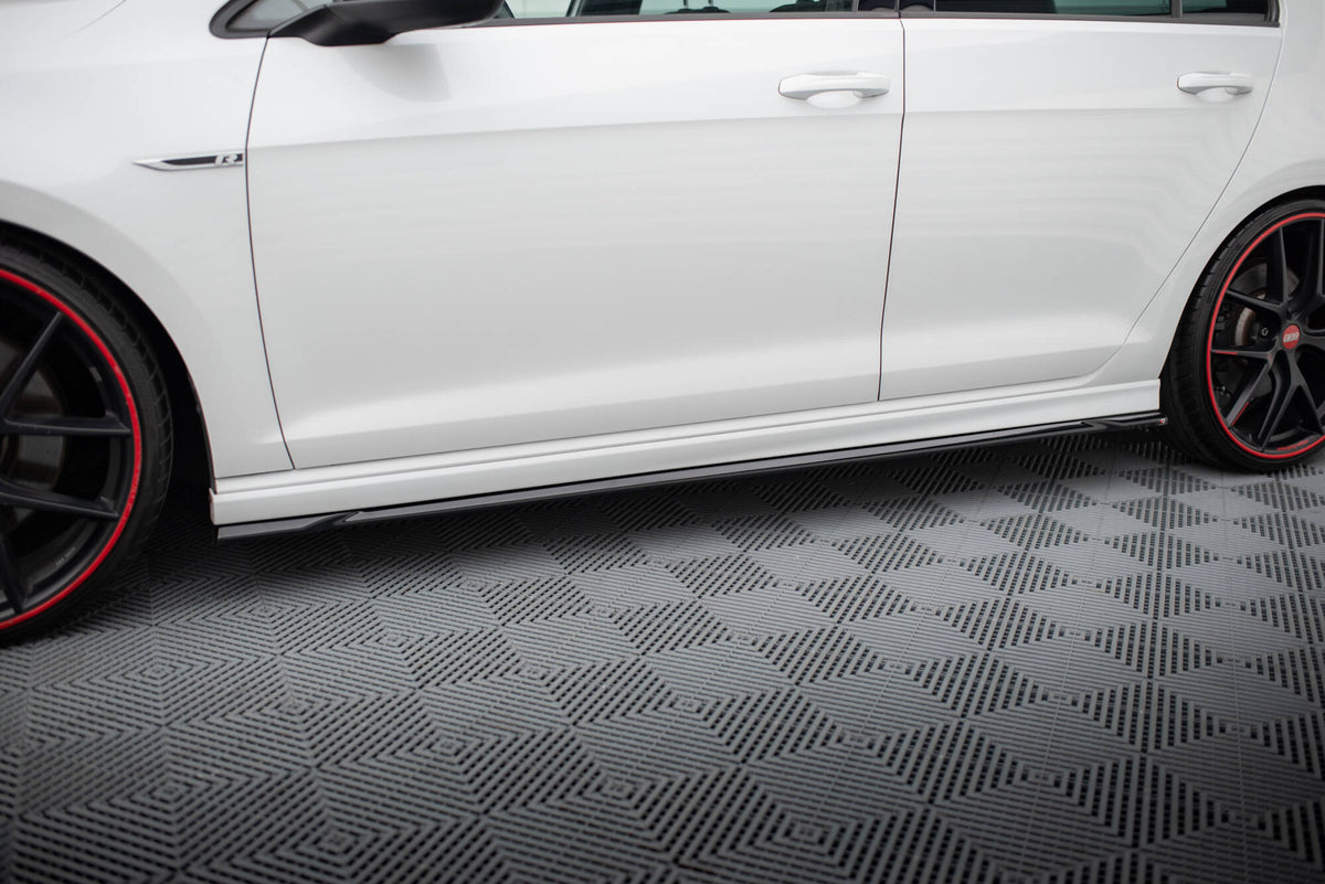 Street+ Seitenschweller Leisten passend für V.4 VW Golf R / R-Line Mk7 schwarz Hochglanz – Ansicht 3