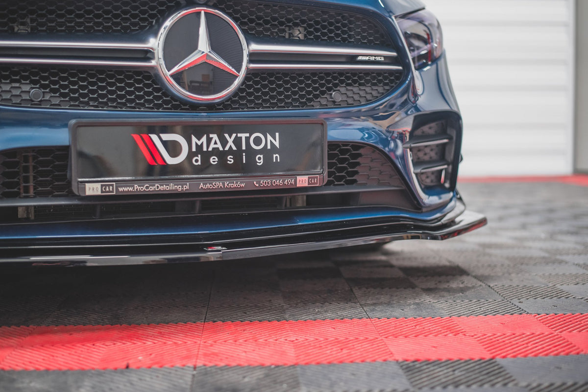 Street+ Spoilerlippe Front Ansatz V.1 passend für Mercedes A35 AMG Aero W177  schwarz Hochglanz – Ansicht 5