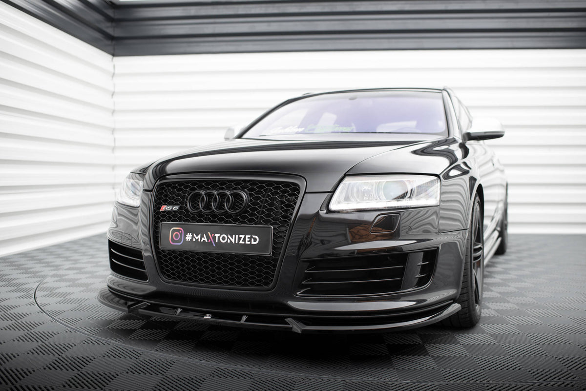 Street+ Spoilerlippe Front Ansatz V.2 passend für Audi RS6 Avant C6 schwarz Hochglanz – Ansicht 4