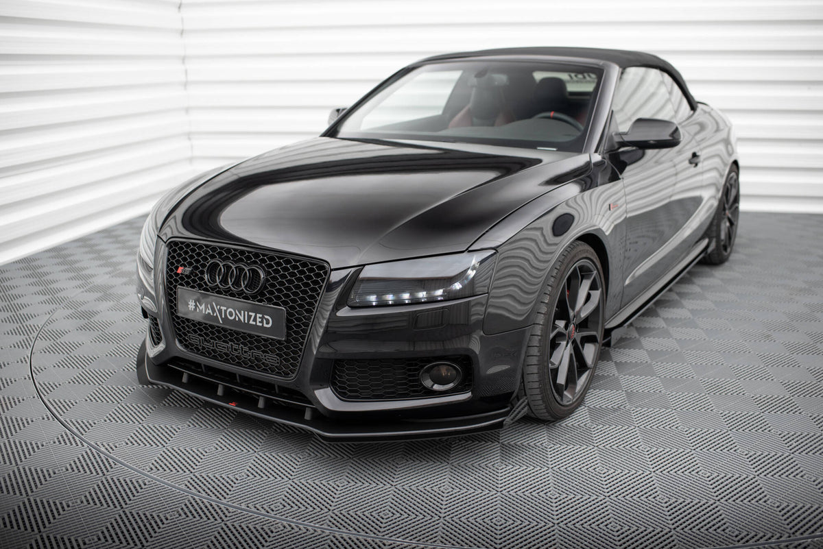 Front Stoßstange Flaps passend für Audi S5 / A5 S-Line 8T schwarz Hochglanz – Ansicht 1