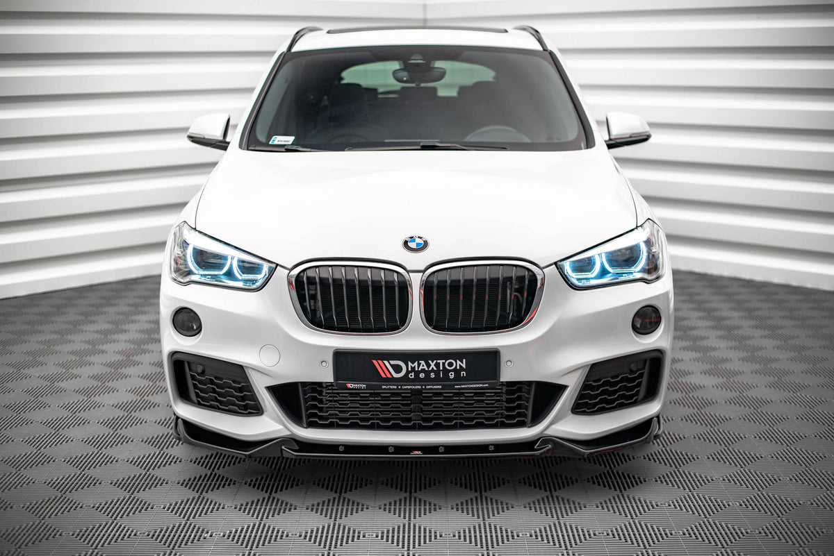 Street+ Spoilerlippe Front Ansatz V.2 passend für BMW X1 M-Paket F48 schwarz Hochglanz – Ansicht 1