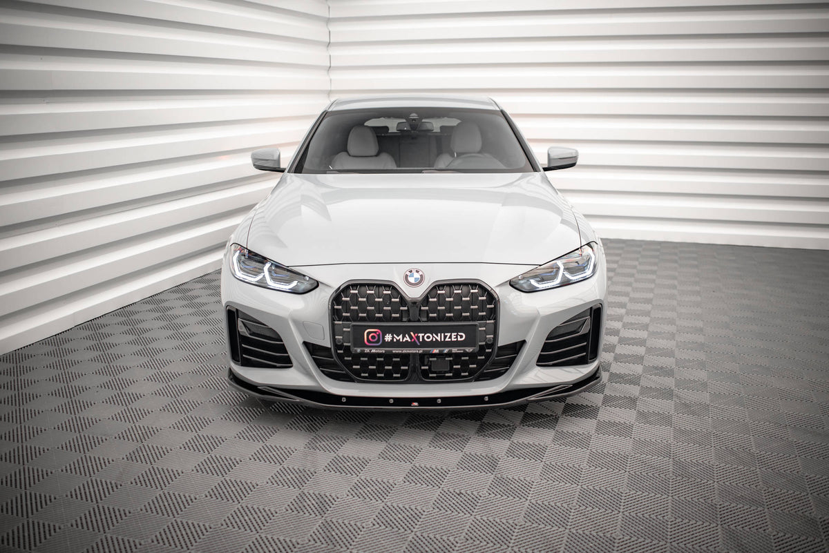 Street+ Spoilerlippe Front Ansatz V.3 passend für BMW 4er / i4 Gran Coupe M-Paket / M440i G26 schwarz Hochglanz – Ansicht 1