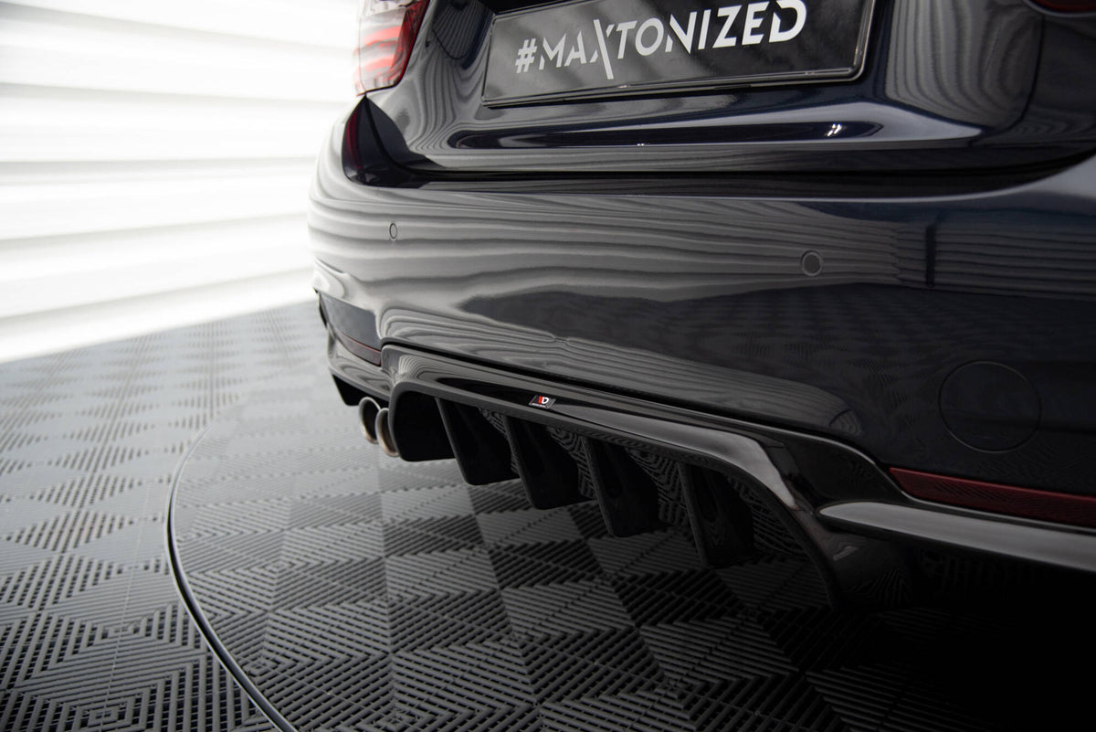 Diffusor Heck Ansatz passend für BMW 4er Coupe / Gran Coupe / Cabrio M-Paket F32 / F36 / F33 (Einzelauspuff li.) – Ansicht 3