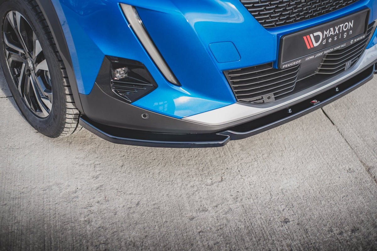 Street+ Spoilerlippe Front Ansatz V.2 passend für Peugeot 2008 Mk2 schwarz Hochglanz – Ansicht 1