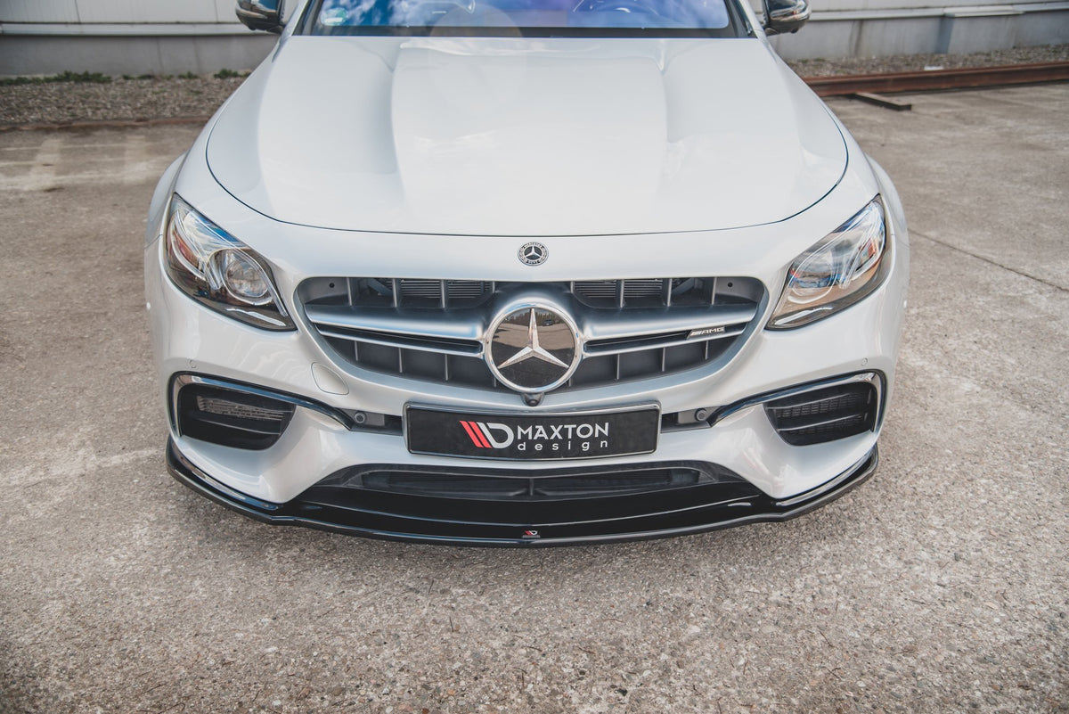 Street+ Spoilerlippe Front Ansatz V.2 passend für Mercedes-Benz E63 AMG Kombi/Limousine S213/W213 schwarz Hochglanz – Ansicht 3