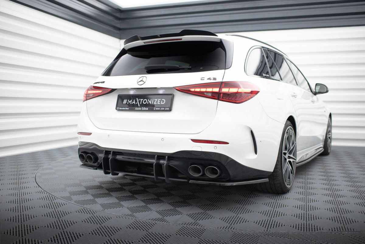 Heck Ansatz Flaps Diffusor passend für Mercedes-Benz C AMG-Line / 43 AMG W206 schwarz Hochglanz – Ansicht 4