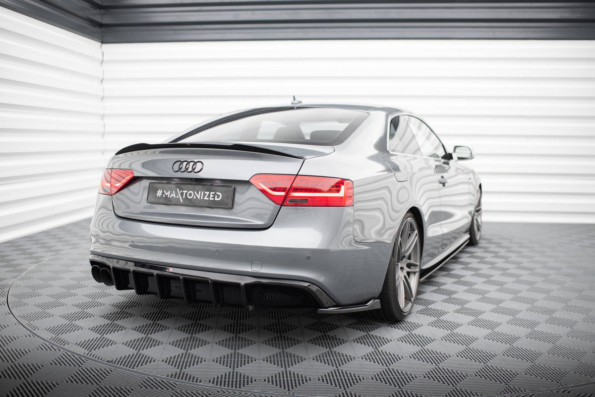 Diffusor Heck Ansatz passend für Audi S5 / A5 S-Line 8T Facelift (Doppelauspuff li.) – Ansicht 1