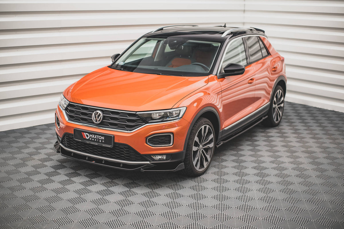 Street+ Spoilerlippe Front Ansatz V.1 passend für VW T-Roc Mk1 schwarz Hochglanz – Ansicht 3