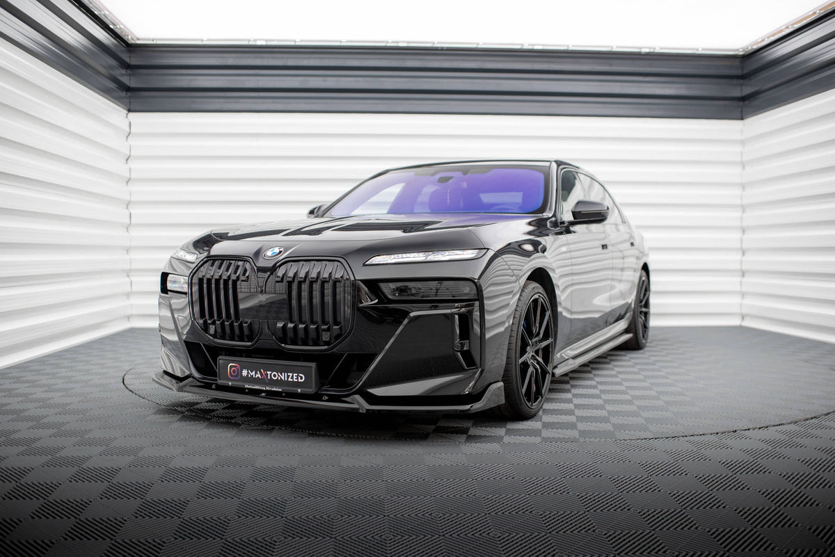 Street+ Spoilerlippe Front Ansatz V.2 passend für BMW 7 M-Paket / M760e / i7 M-Paket G70   schwarz Hochglanz – Ansicht 1