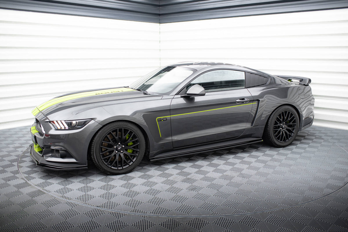 Street+ Seitenschweller Leisten passend für Ford Mustang GT Mk6 schwarz Hochglanz – Ansicht 4