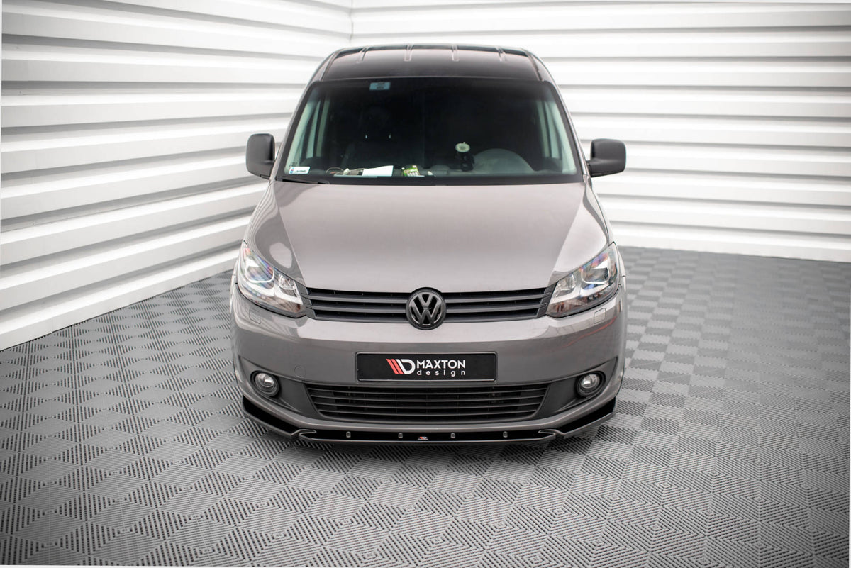Street+ Spoilerlippe Front Ansatz passend für VW Caddy Mk3 Facelift schwarz Hochglanz – Ansicht 1