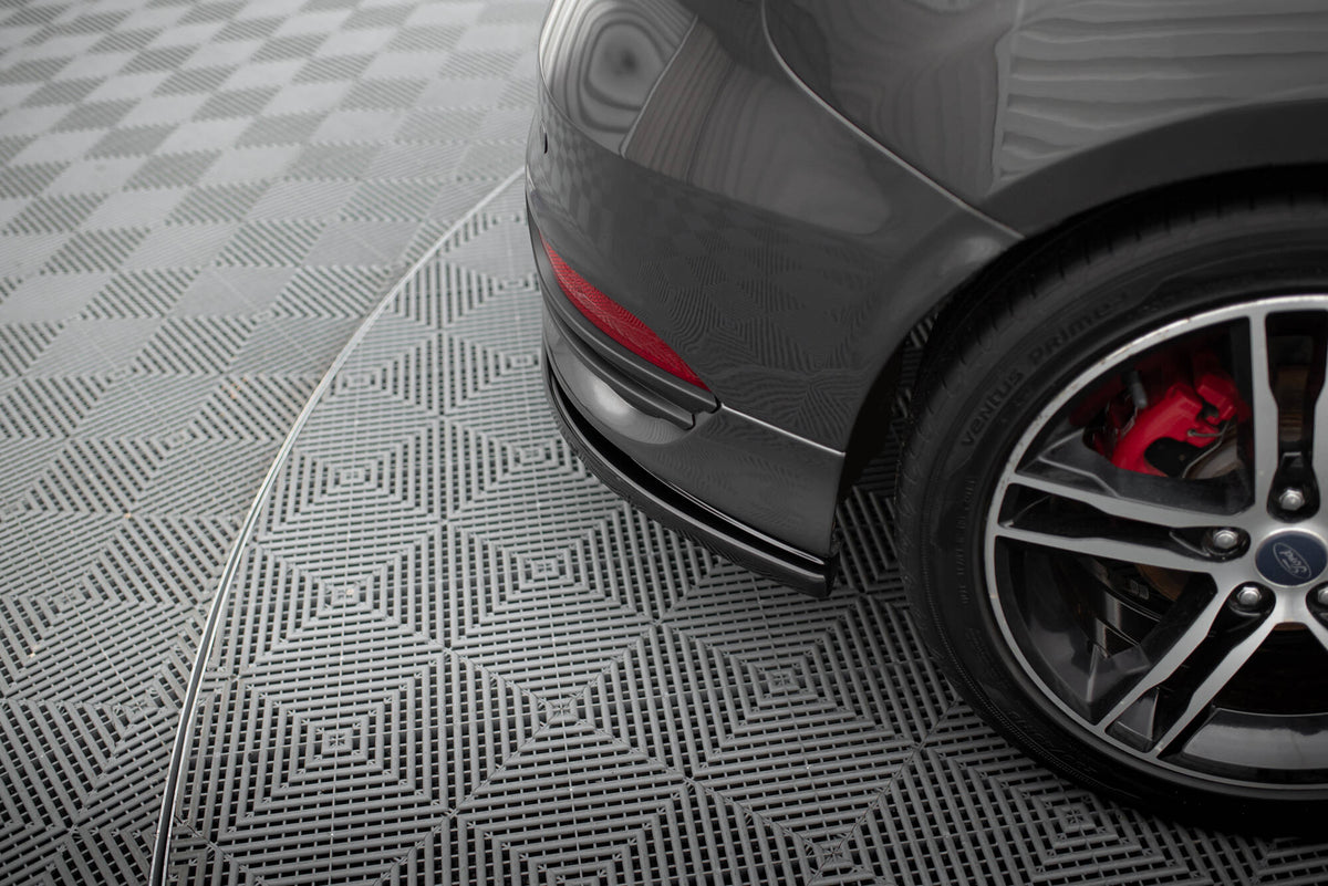 Heck Ansatz Flaps Diffusor passend für Ford Focus ST Mk3 FL schwarz Hochglanz – Ansicht 5