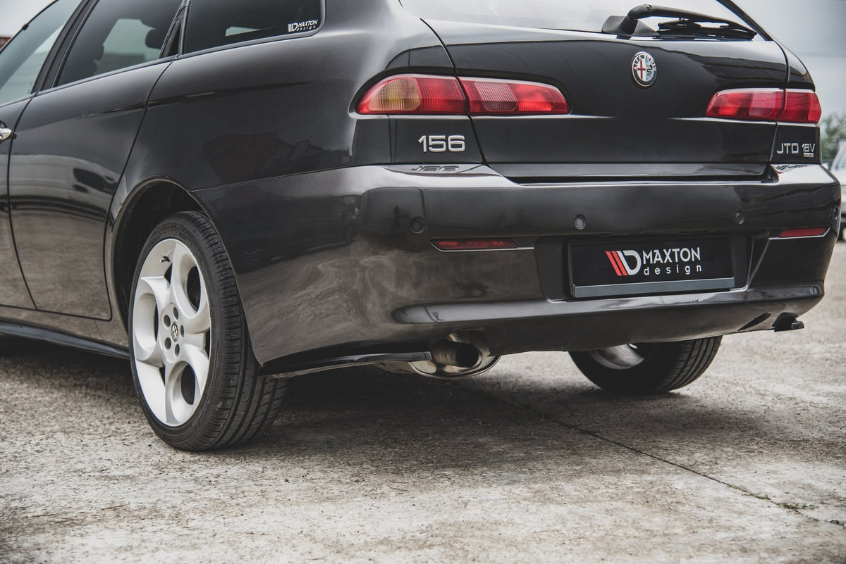 Heck Ansatz Flaps Diffusor passend für Alfa Romeo 156 SW Facelift schwarz Hochglanz – Ansicht 5