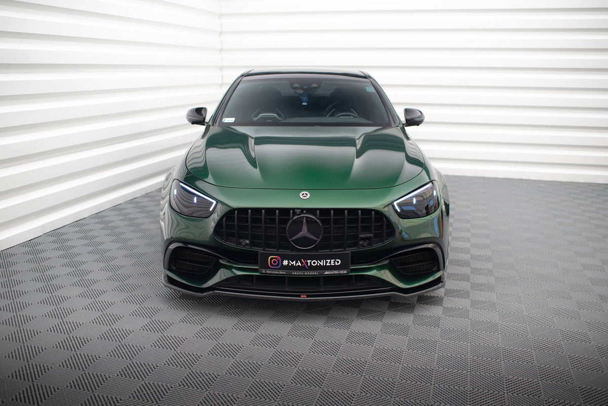 Street+ Spoilerlippe Front Ansatz V.1 passend für Mercedes-AMG E63 W213 Facelift schwarz Hochglanz – Ansicht 3
