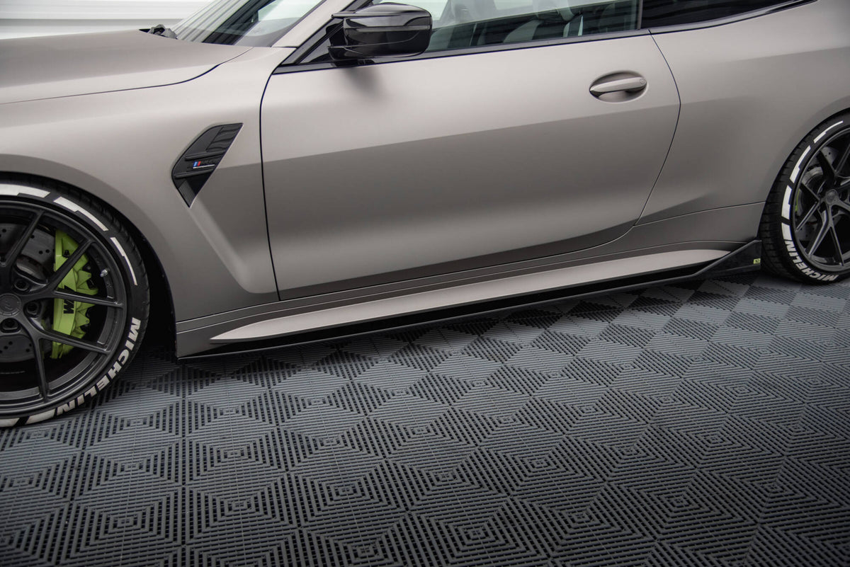 Street+ Seitenschweller Leisten passend für V.3 passend für CSL Look BMW M4 G82 / G82 Facelift schwarz Hochglanz – Ansicht 4