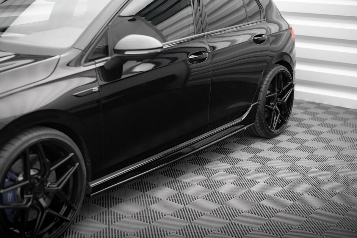 Street+ Seitenschweller Leisten passend für V.3 passend für VW Golf R Hatchback Mk8 Facelift schwarz Hochglanz – Ansicht 3