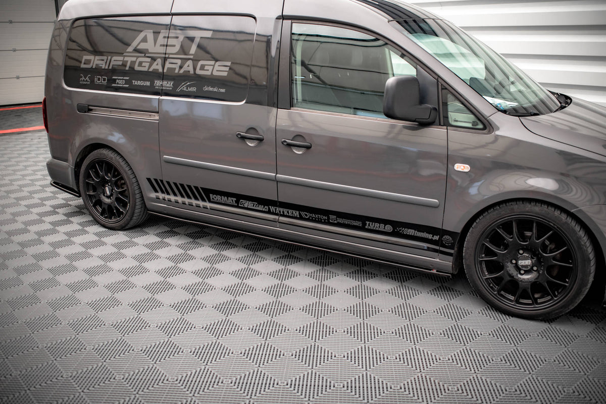 Street+ Seitenschweller Leisten passend für VW Caddy Long Mk3 Facelift schwarz Hochglanz – Ansicht 4
