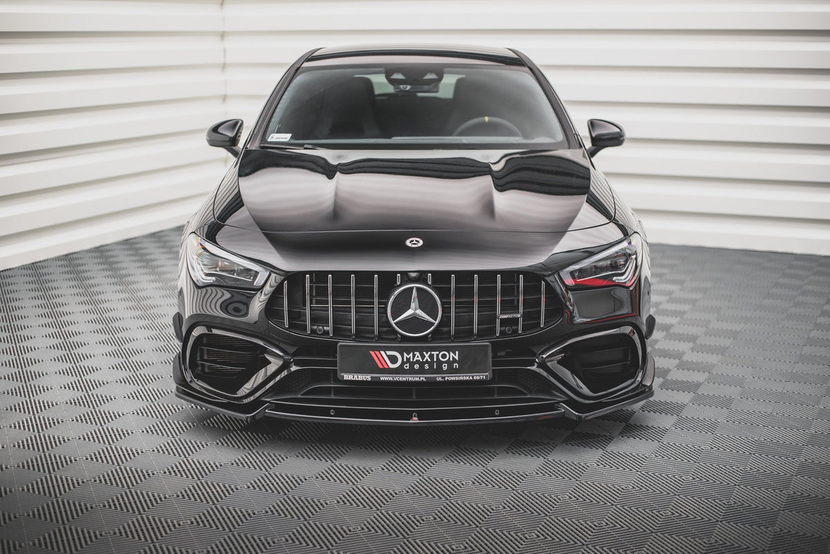 Street+ Spoilerlippe Front Ansatz V.2 passend für Mercedes-AMG CLA 45 Aero C118 schwarz Hochglanz – Ansicht 1