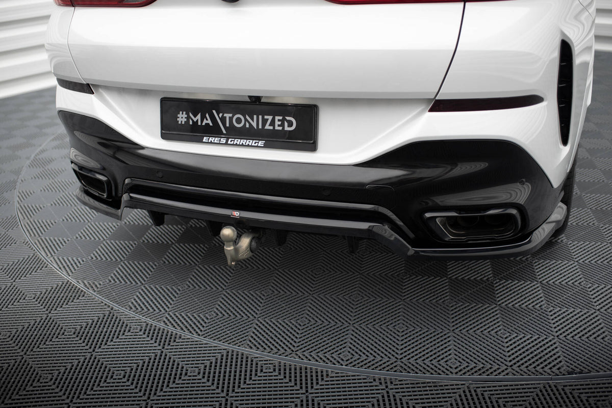 Street+ Mittlerer Diffusor RACE V.2 passend für BMW X6 M-Paket G06 Facelift schwarz Hochglanz – Ansicht 5