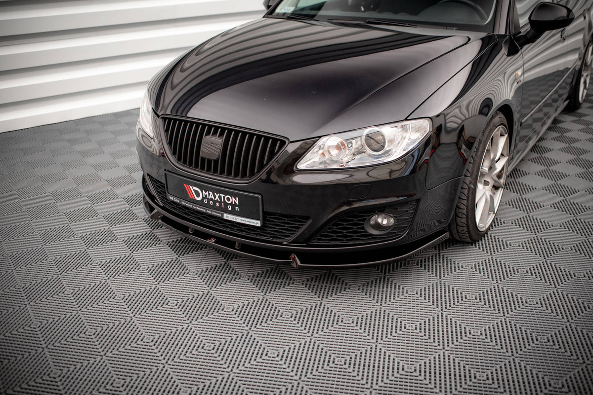 Street+ Spoilerlippe Front Ansatz V.1 passend für Seat Exeo schwarz Hochglanz – Ansicht 3