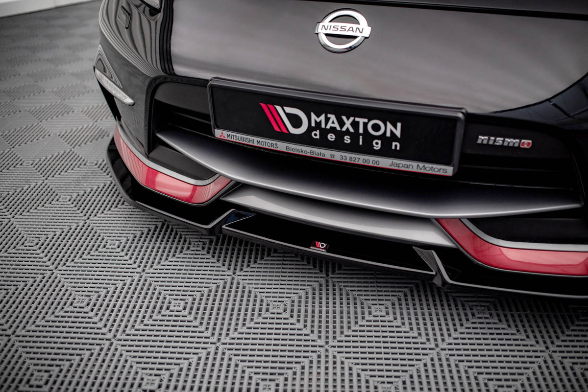 Street+ Spoilerlippe Front Ansatz V.2 passend für Nissan 370Z Nismo Facelift schwarz Hochglanz – Ansicht 3