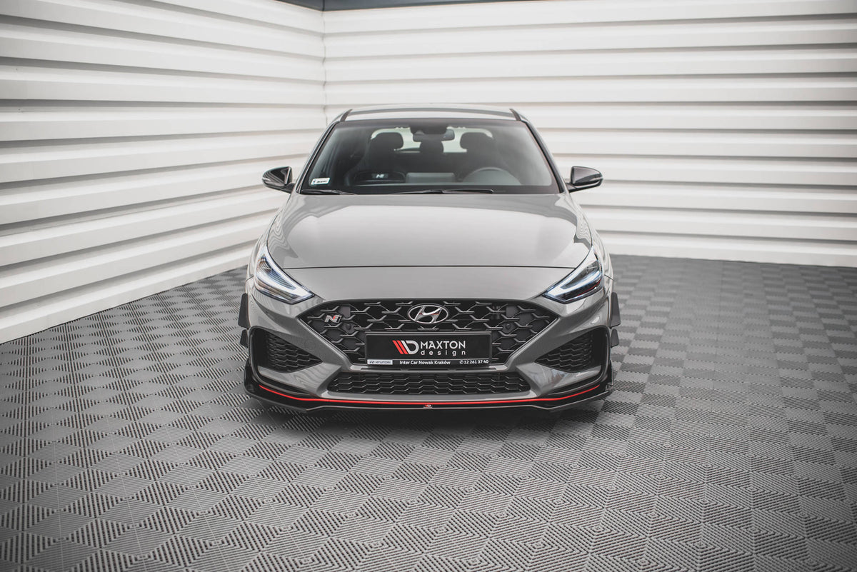 Street+ Spoilerlippe Front Ansatz V.3 passend für Hyundai I30 N / I30 N-Line Hatchback/Fastback Mk3 Facelift schwarz Hochglanz – Ansicht 1