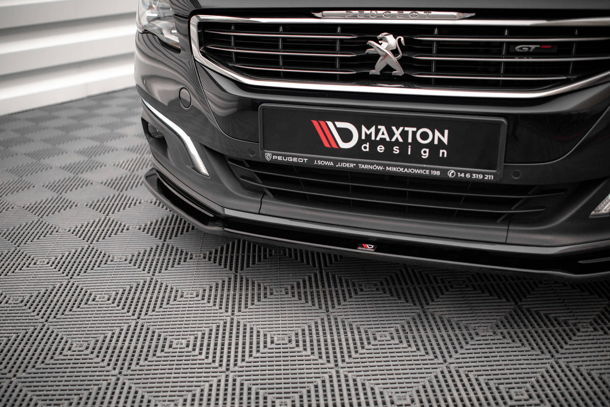 Street+ Spoilerlippe Front Ansatz V.2 passend für Peugeot 508 GT Mk1 Facelift schwarz Hochglanz – Ansicht 4