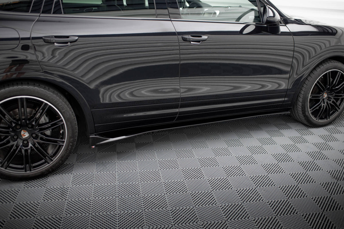 Street+ Seitenschweller Leisten passend für Porsche Cayenne Mk2 Facelift schwarz Hochglanz – Ansicht 3