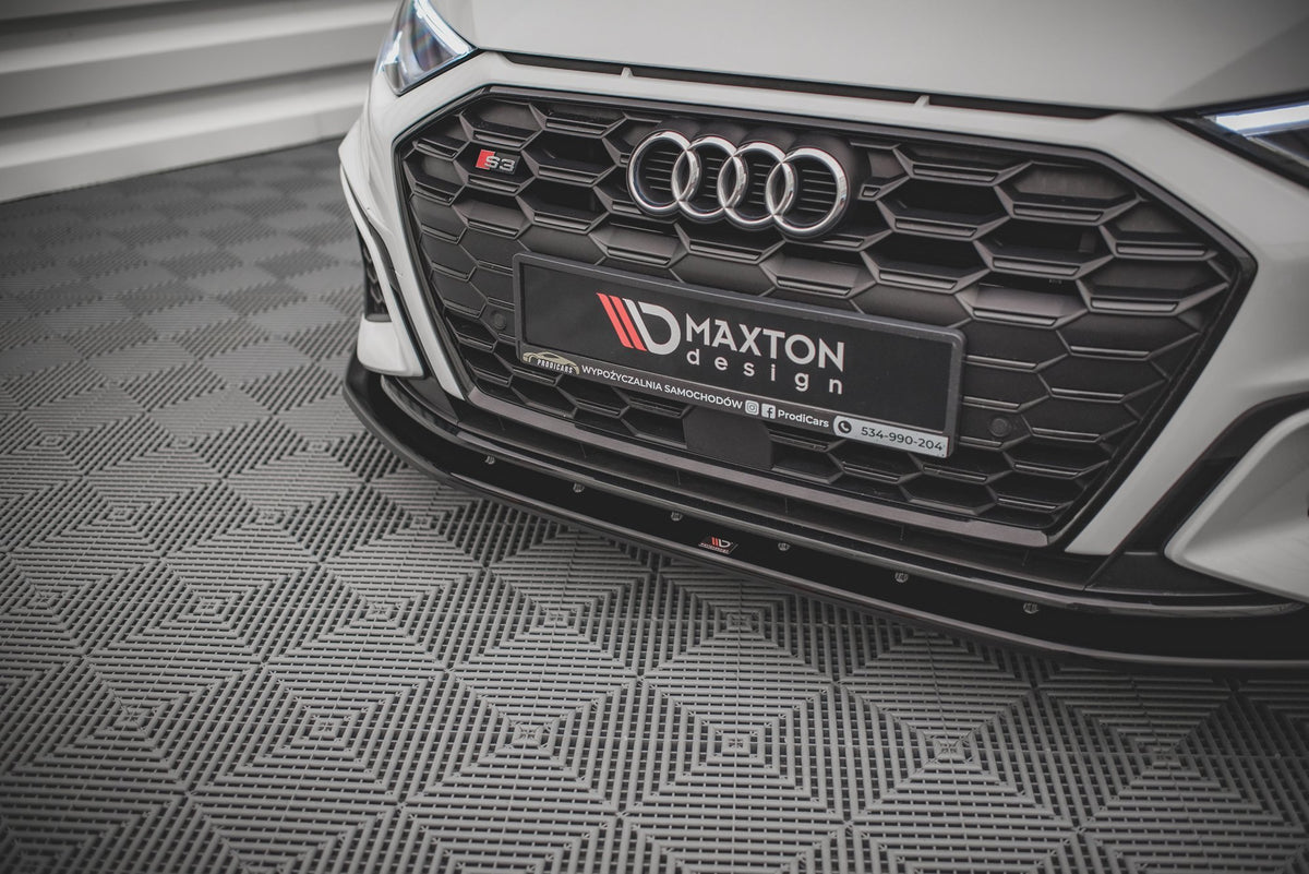 Street+ Spoilerlippe Front Ansatz V.1 passend für Audi S3 / A3 S-Line 8Y schwarz Hochglanz – Ansicht 3