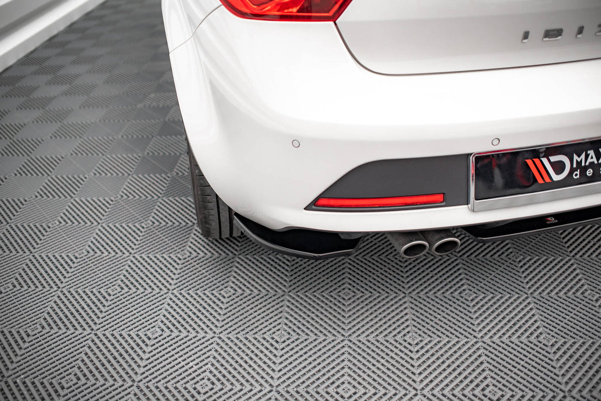 Heck Ansatz Flaps Diffusor passend für Seat Ibiza FR SC Mk4 Facelift schwarz Hochglanz – Ansicht 3