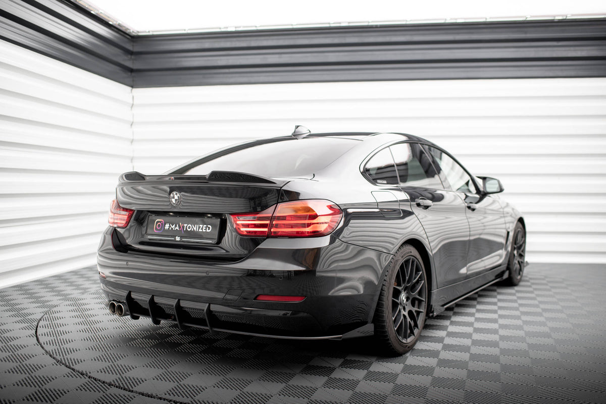 Street Pro Heck Ansatz Flaps Diffusor + Flaps passend für BMW 4er Gran Coupe F36 schwarz Hochglanz – Ansicht 3