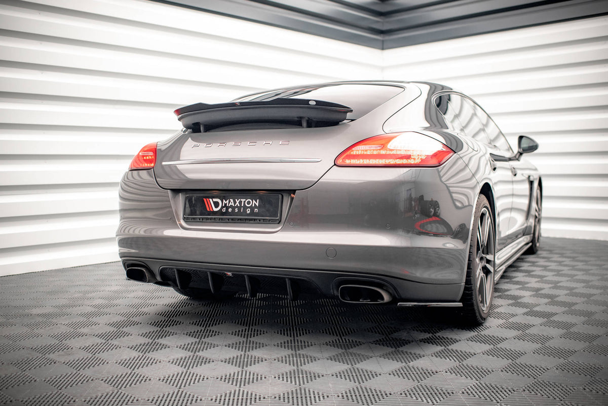 Diffusor Heck Ansatz passend für Porsche Panamera / Panamera Diesel 970 schwarz Hochglanz – Ansicht 1