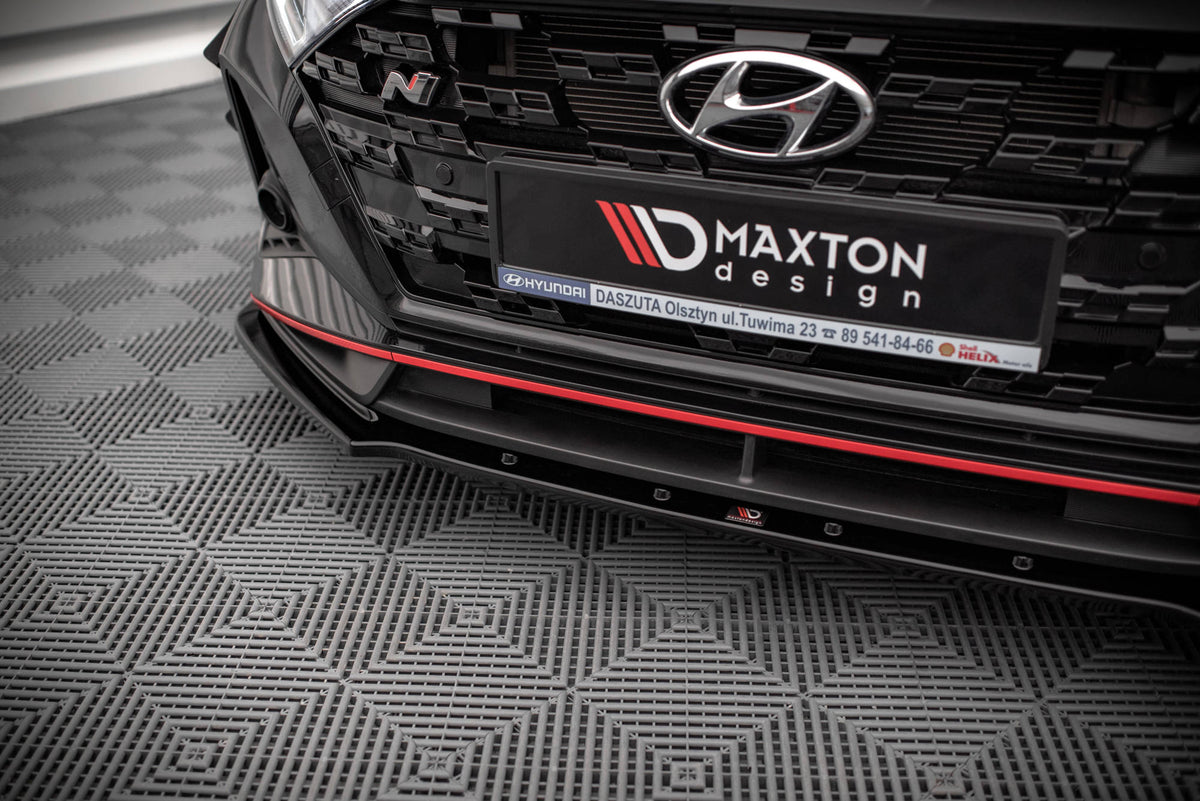 Street+ Spoilerlippe Front Ansatz V.1 passend für Hyundai I20 N Mk3 schwarz Hochglanz – Ansicht 4