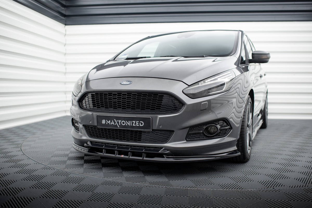 Street+ Spoilerlippe Front Ansatz passend für Ford S-Max ST-Line Mk2 schwarz Hochglanz – Ansicht 3