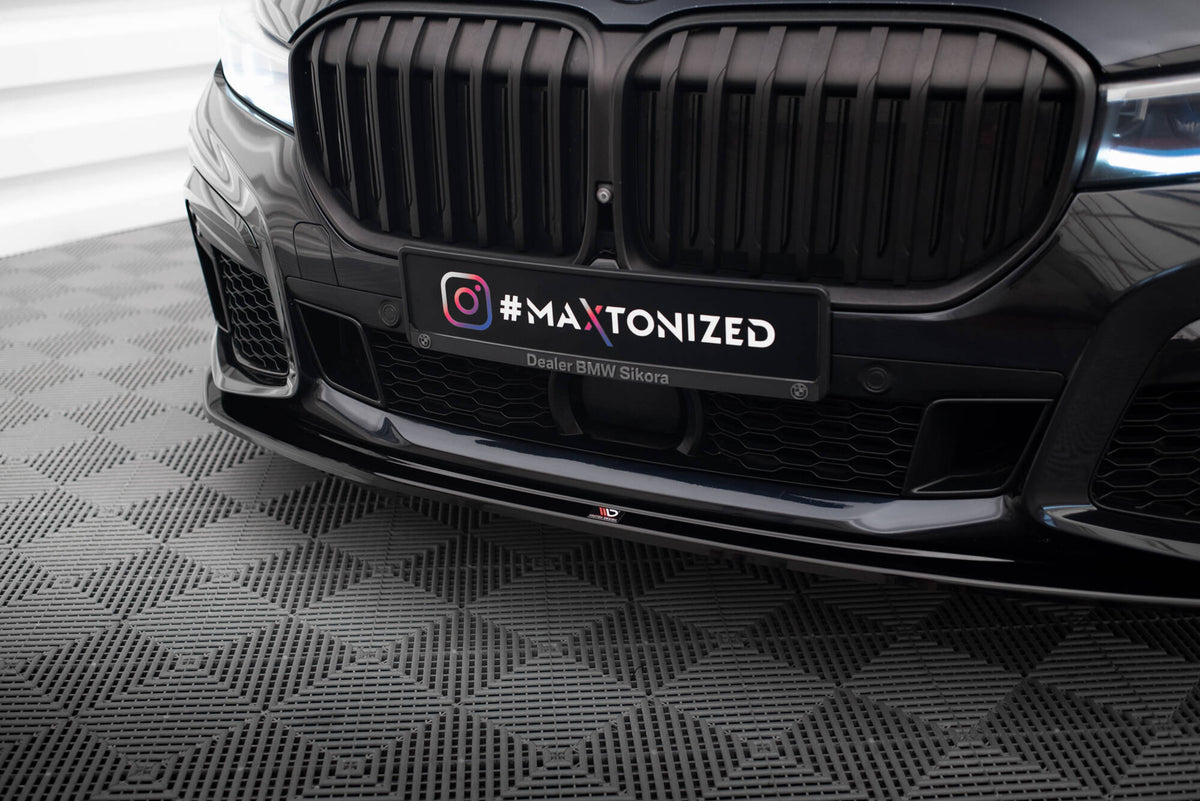 Street+ Spoilerlippe Front Ansatz V.4 passend für BMW 7 M-Paket G11 / G12 Facelift schwarz Hochglanz – Ansicht 3