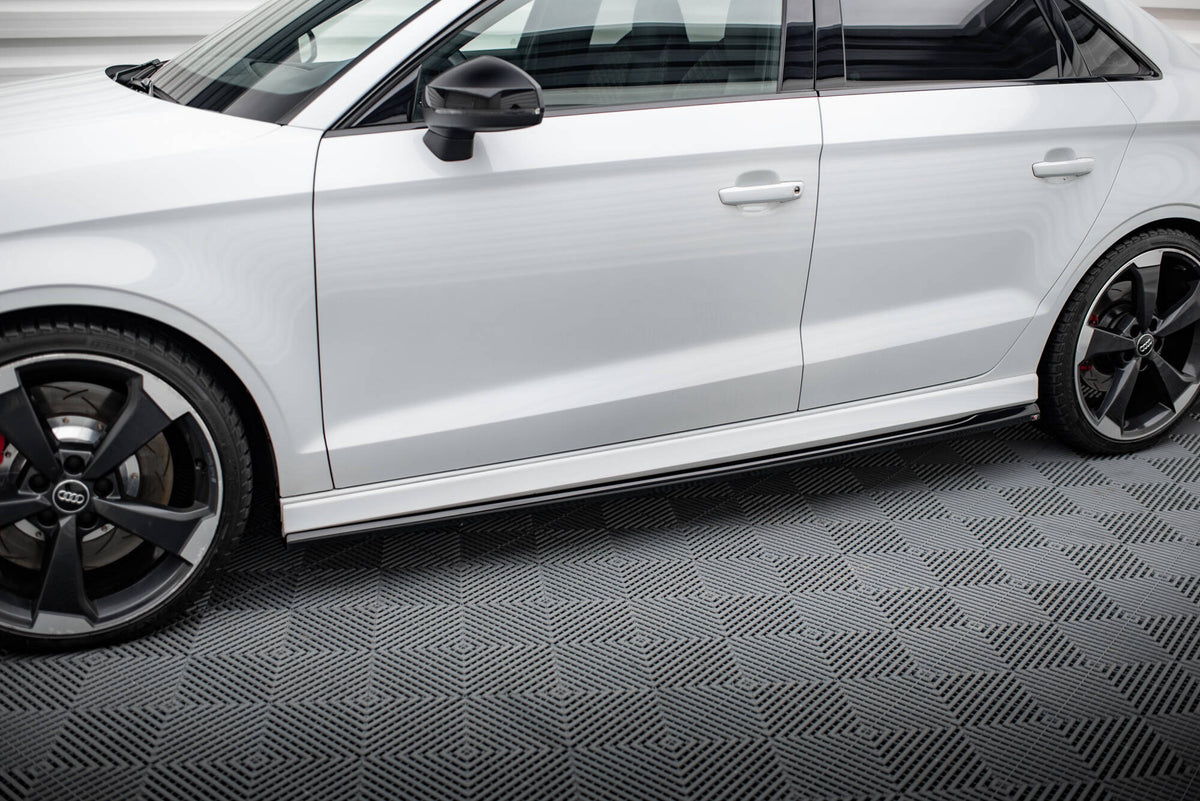 Street+ Seitenschweller Leisten V.2 passend für Audi RS3 Limousine 8V Facelift schwarz Hochglanz – Ansicht 3