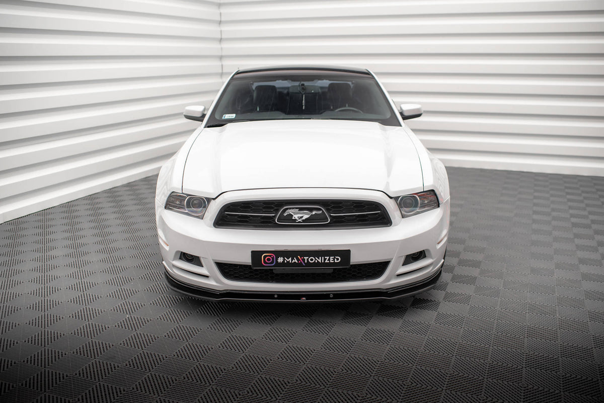 Street+ Spoilerlippe Front Ansatz passend für Ford Mustang Mk5 Facelift schwarz Hochglanz – Ansicht 1