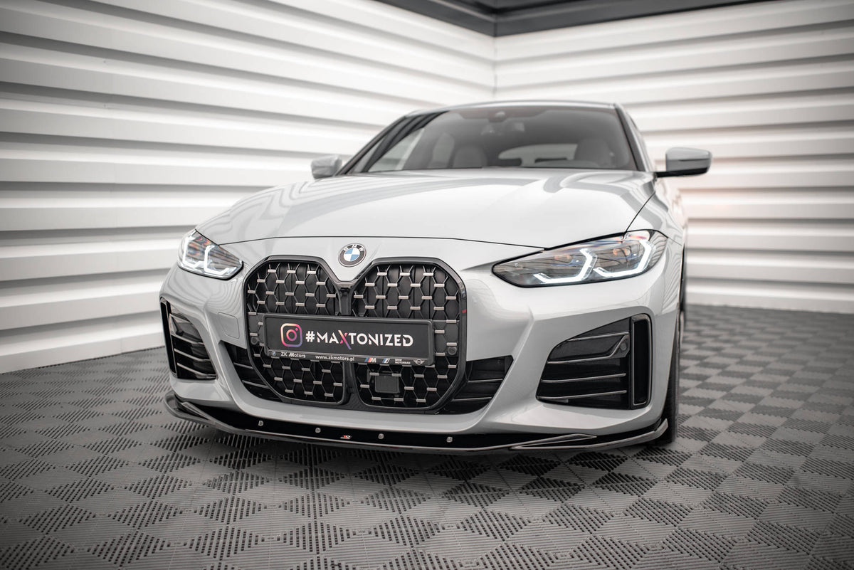 Street+ Spoilerlippe Front Ansatz V.3 passend für BMW 4er / i4 Gran Coupe M-Paket / M440i G26 schwarz Hochglanz – Ansicht 4