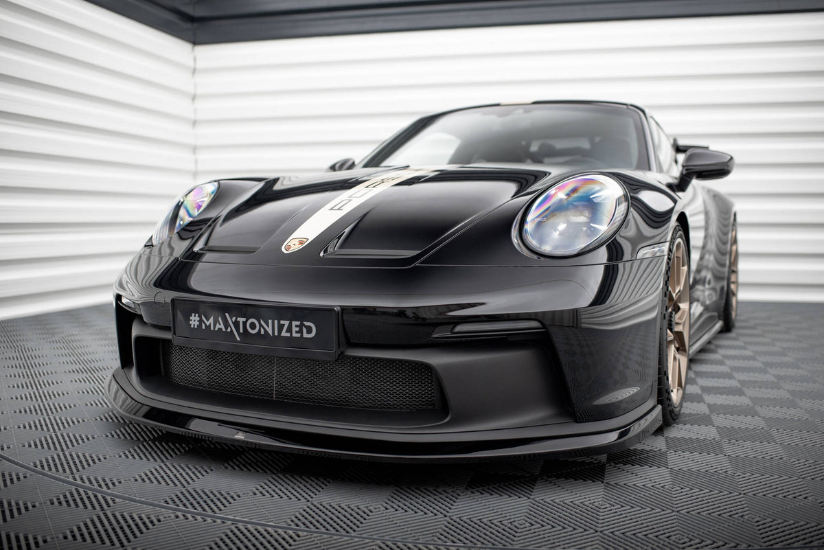 Street+ Spoilerlippe Front Ansatz passend für Porsche 911 992 GT3 schwarz Hochglanz – Ansicht 4