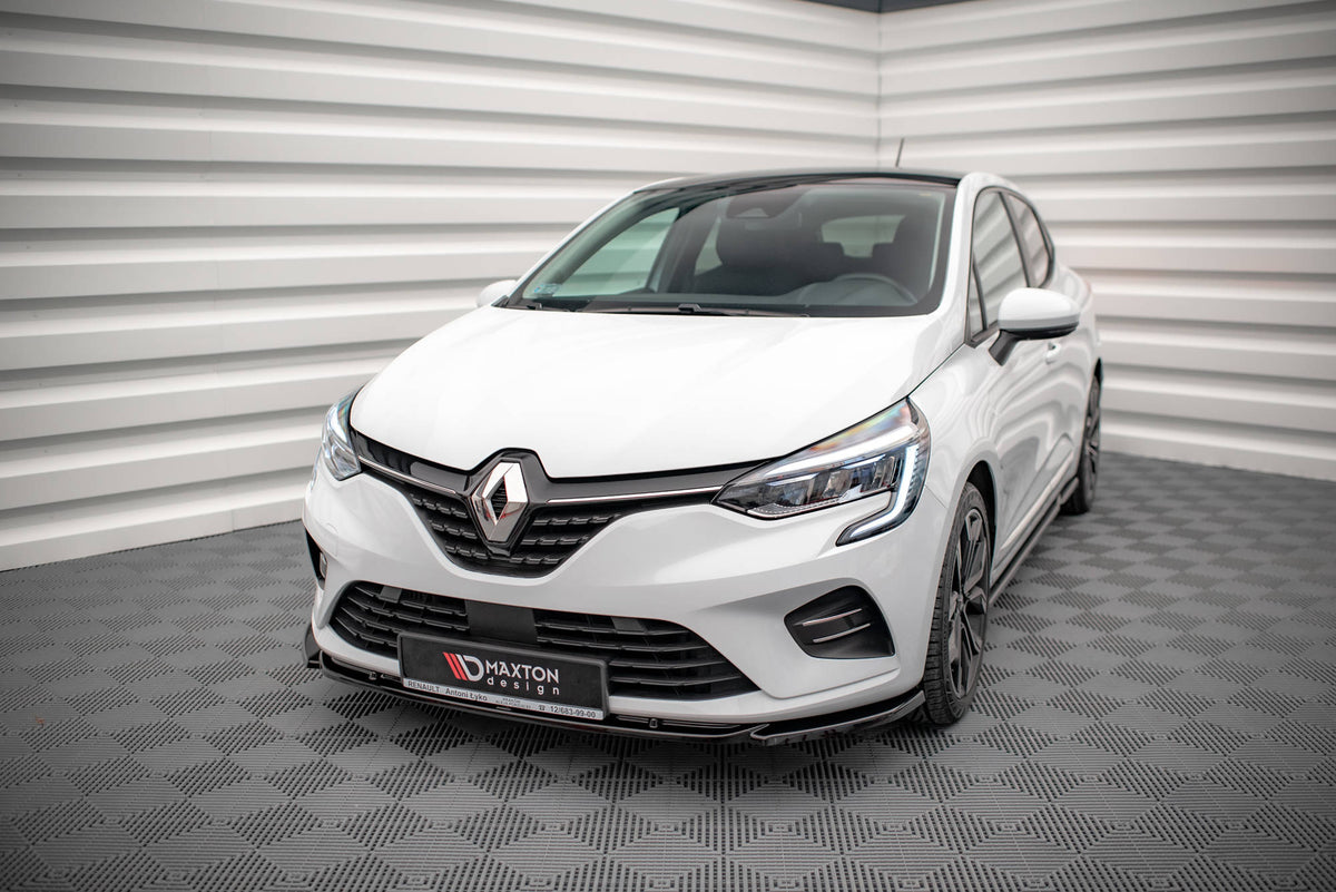 Street+ Spoilerlippe Front Ansatz V.1 passend für Renault Clio Mk5 schwarz Hochglanz – Ansicht 1