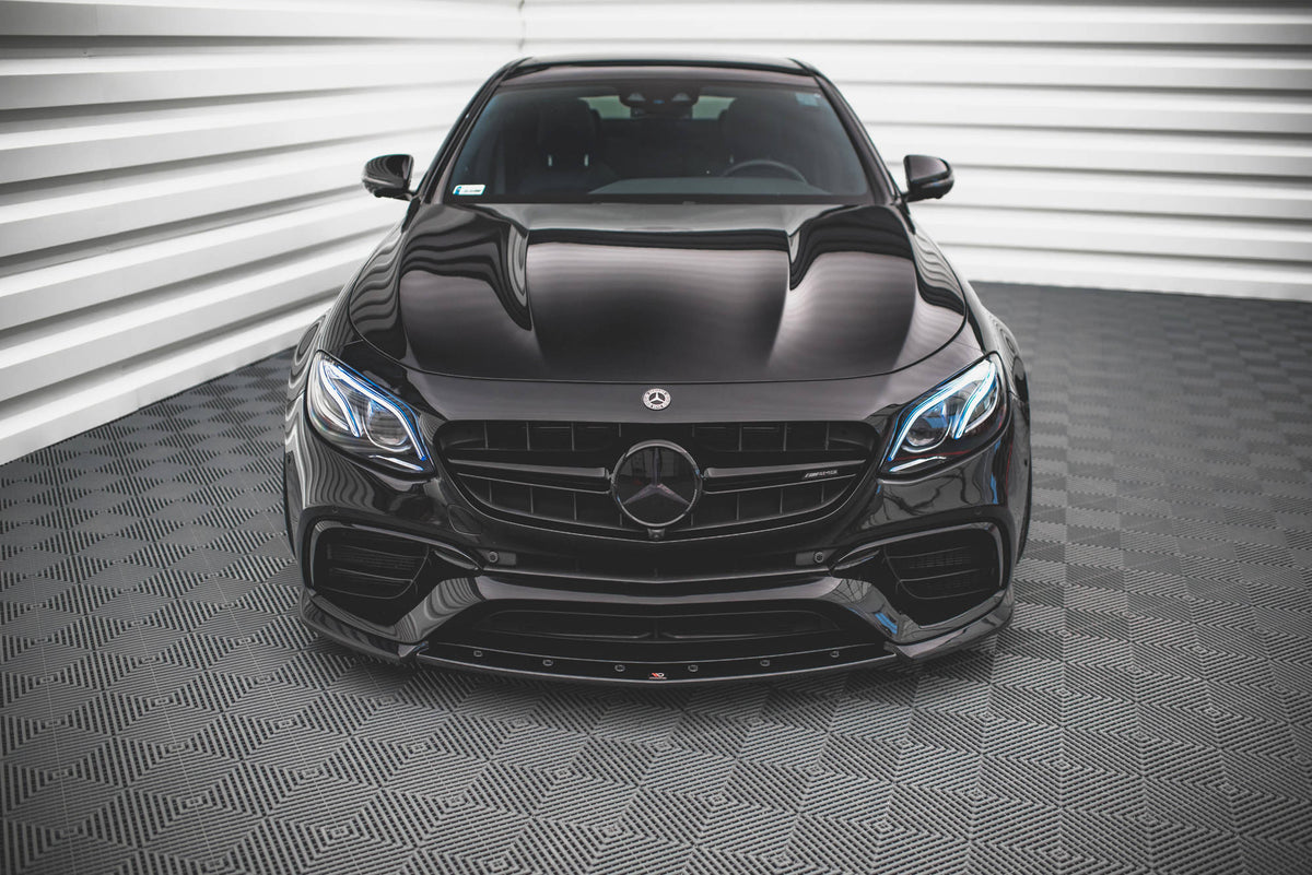 Street+ Spoilerlippe Front Ansatz V.3 passend für Mercedes-Benz E63 AMG Kombi/Limousine S213/W213 schwarz Hochglanz – Ansicht 1