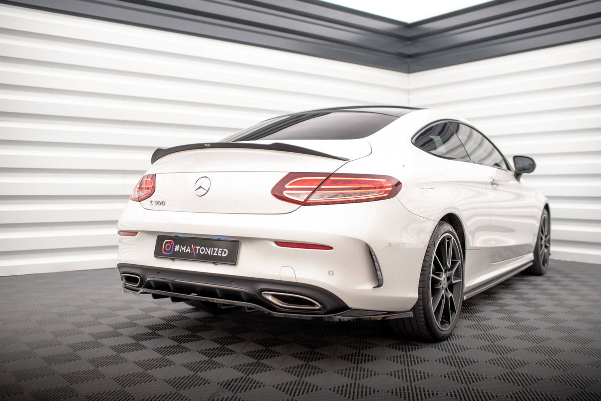 Street+ Mittlerer Diffusor RACE passend für Mercedes-Benz C Coupe AMG-Line C205 Facelift schwarz Hochglanz – Ansicht 1