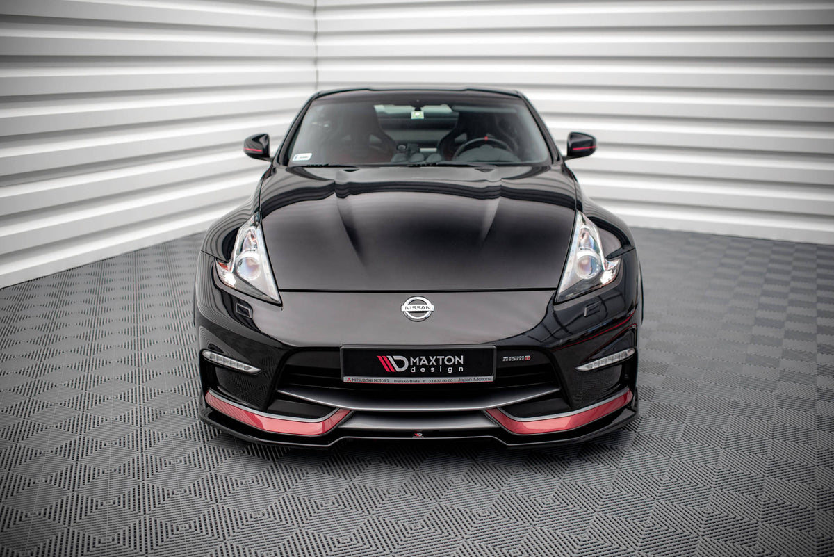 Street+ Spoilerlippe Front Ansatz V.3 passend für Nissan 370Z Nismo Facelift schwarz Hochglanz – Ansicht 1