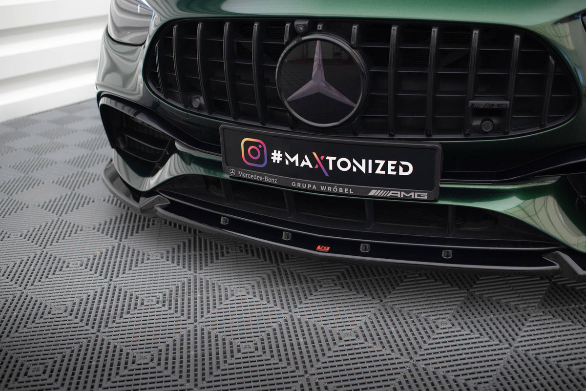 Street+ Spoilerlippe Front Ansatz V.2 passend für Mercedes-AMG E63 W213 Facelift schwarz Hochglanz – Ansicht 1