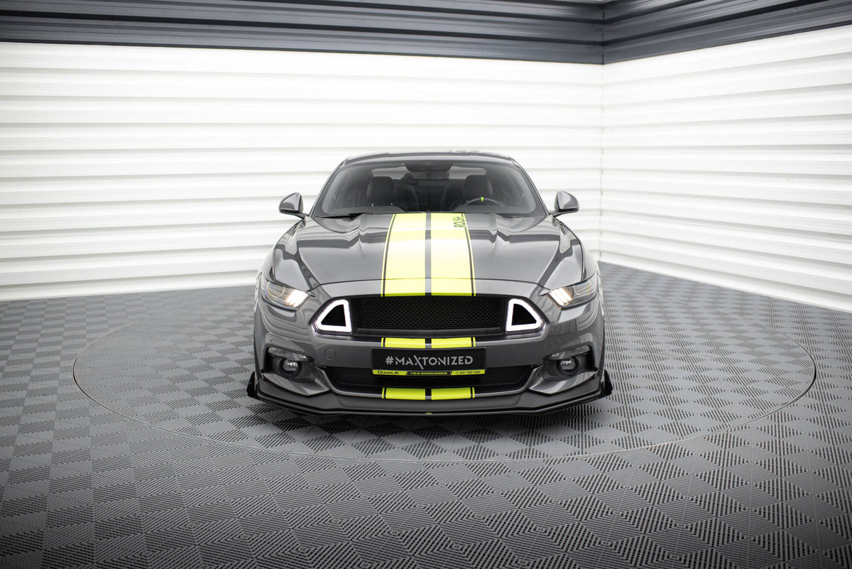 Front Stoßstange Flaps passend für Ford Mustang GT Mk6  schwarz Hochglanz – Ansicht 1