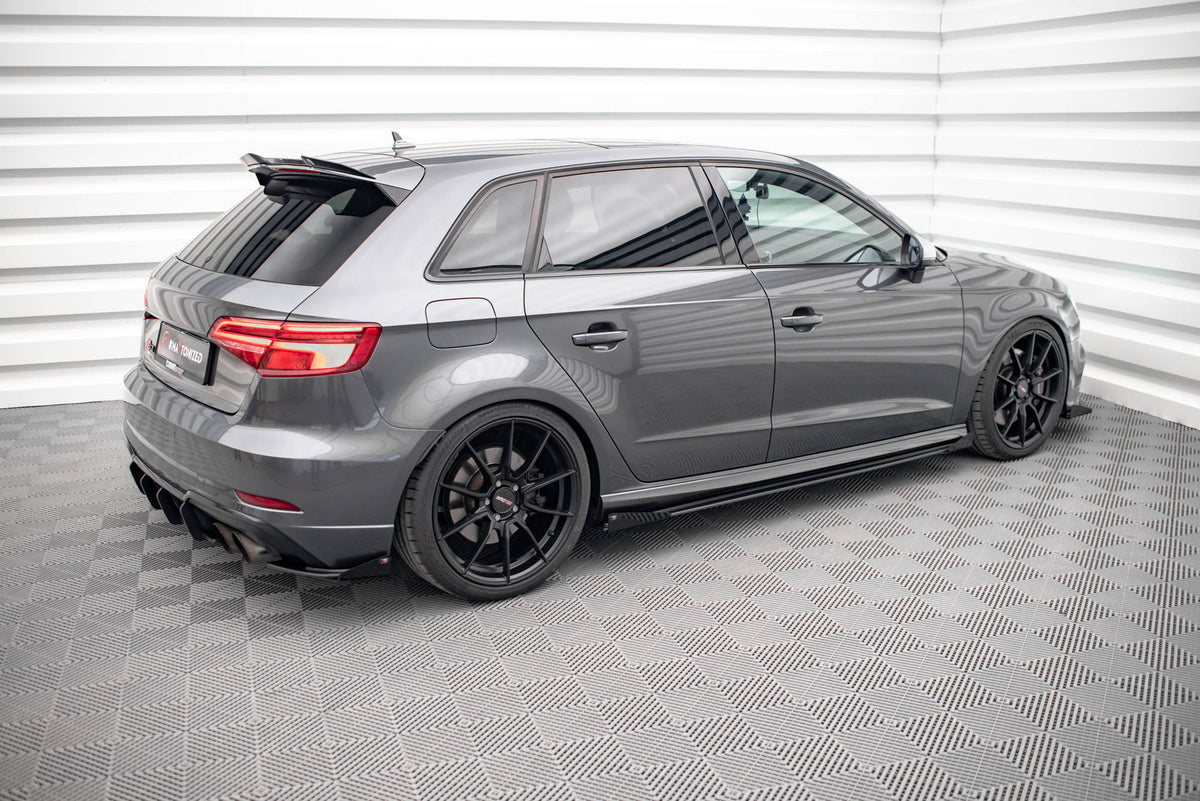 Seitenschweller Flaps passend für Audi S3 / A3 S-Line Sportback 8V Facelift schwarz Hochglanz – Ansicht 3